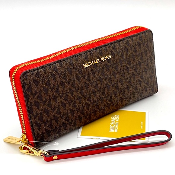 Michael Kors Handbags - Michael Kors Large Continental Wallet Wristlet Flame